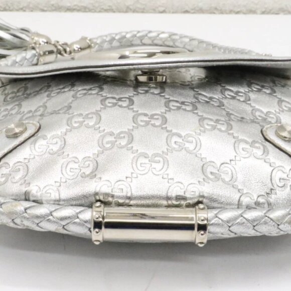 Gucci Small Signature Britt Tassel Shoulder Bag - Silver - Picture 6 of 15